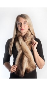 Polecat fur scarf - cream